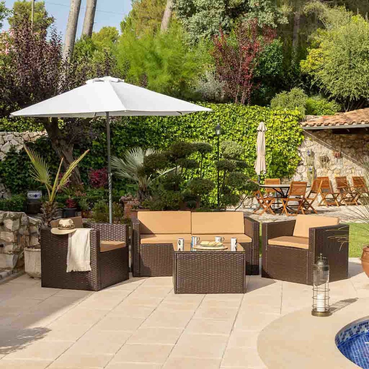 Gartenmöbel Alexandra House Living Braun 65 x 45 x 75 cm 4 Stücke